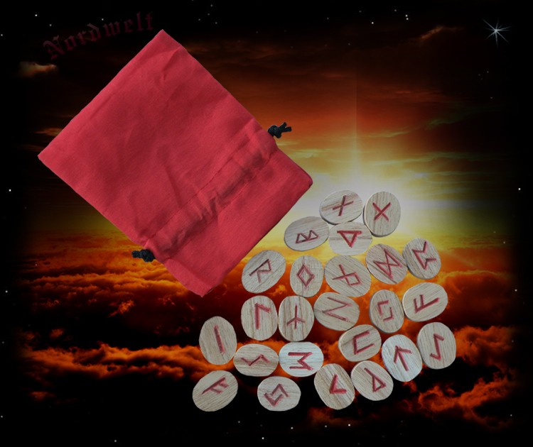 Runen Runensteine 24 er Futhark legen Holz Rune 
