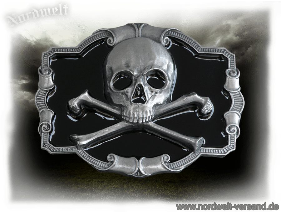 Gürtelschnalle mit Totenkopf  Skull Freund Hein