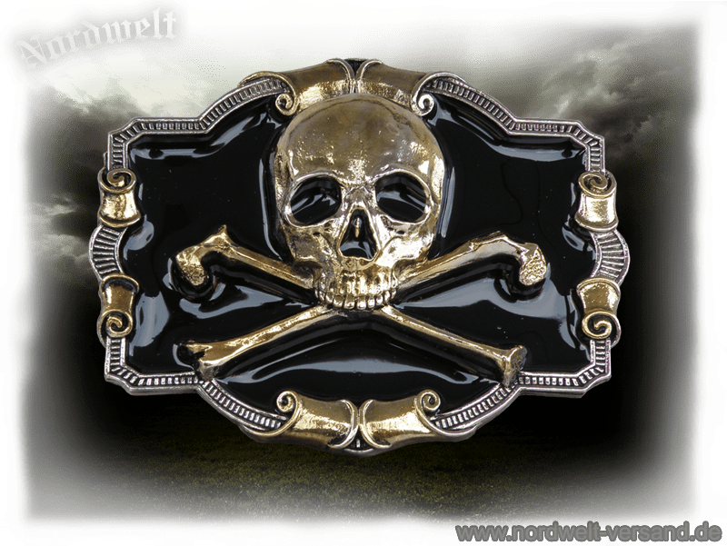 Gürtelschnalle Buckle Skull Totenkopf Freund Hein Piraten Totenschädel