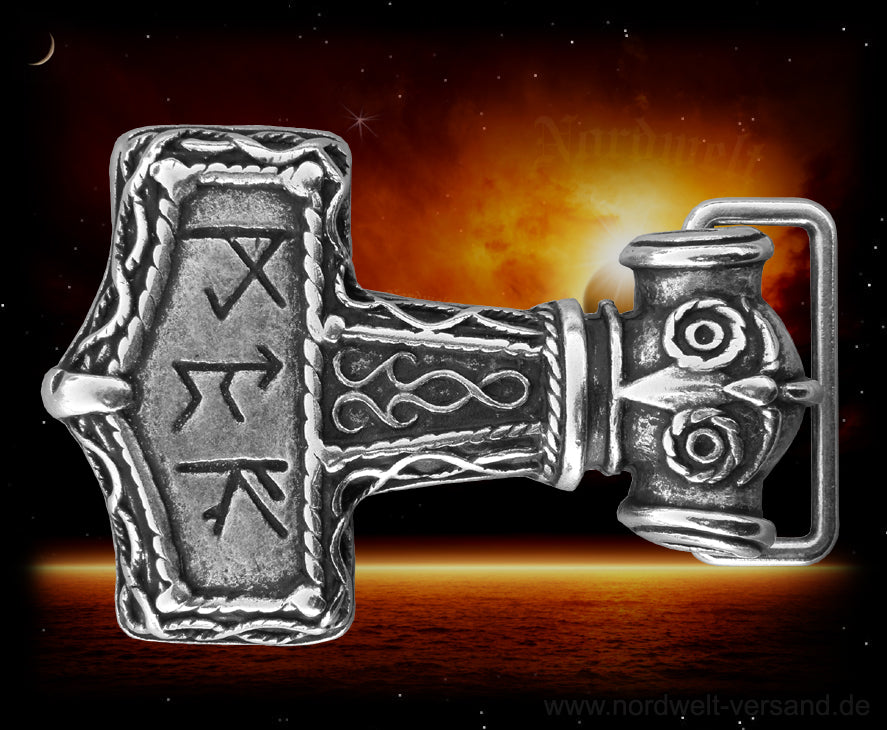 Thorhammer Gürtelschnalle Thors Hammer Mjölnir Wikinger Gürtelschließe,Buckle