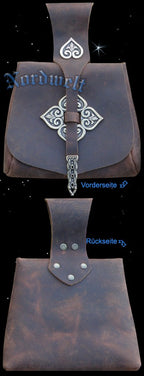 Birka Wikinger Tasche mit Beschläge Mittelalter Gürteltasche Wikingertasche