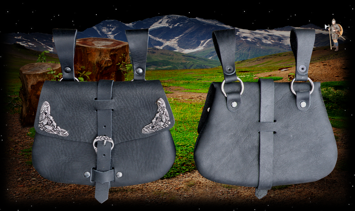 Ledertasche Mittelalter  Wikinger Tasche Larp Frühmittelalter, Gürteltasche mit Beschlag