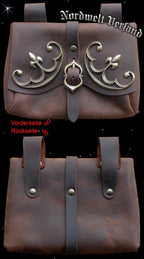 Ledertasche Mittelalter historische Lederware, Frühmittelalter, Gürteltasche mit Beschlag