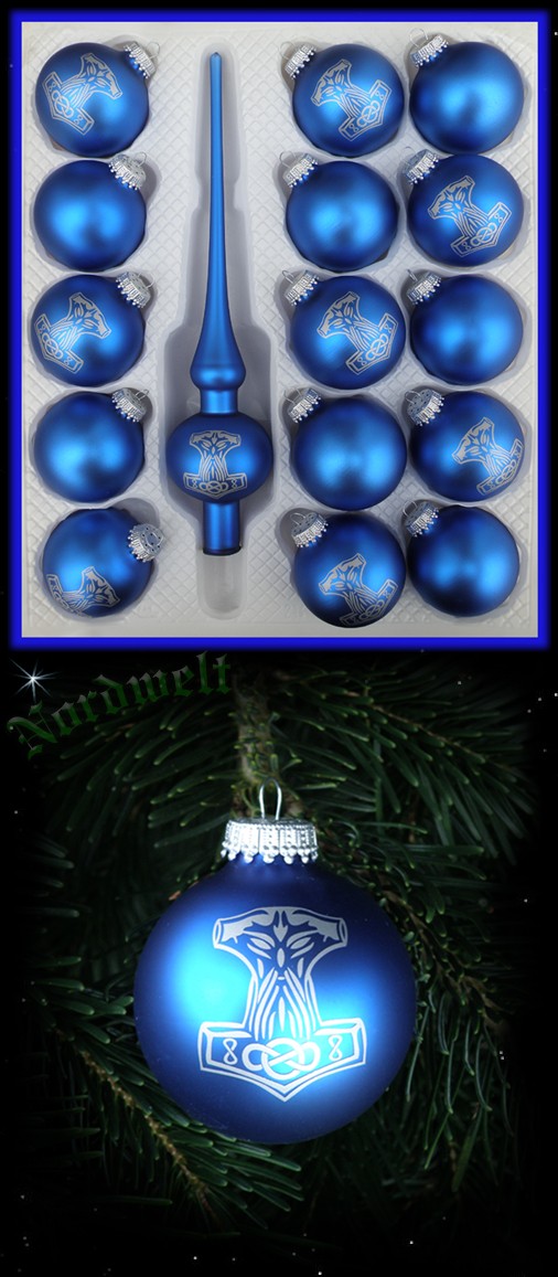 Thorhammer Weihnachtsbaumkugeln Baumschmuck Julbaum Thors-Hammer