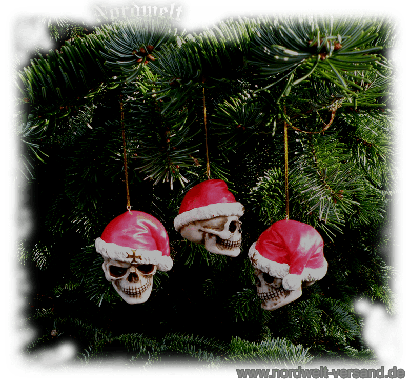 Weihnachtsbaumkugel Santa is dead Totenkopf Totenschädel Weihnachtsbaum Schmuck Julbaum