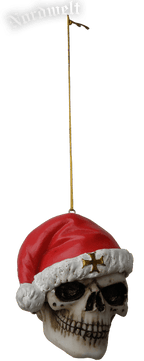 Weihnachtsbaum Kugel Santa is dead Totenkopf Totenschädel Weihnachtsbaumkugel 