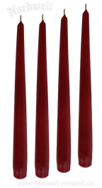 Spitzkerze für Brauchtumsfeier und Julleuchter, rote Dochtkerze / Stabkerze