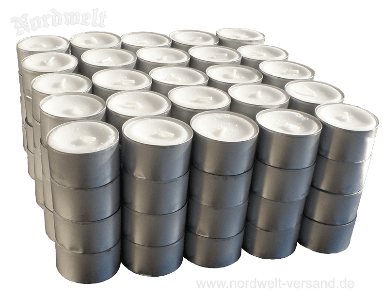 100 Teelichter Paraffin, im Alu-Cup  Teelichtkerzen