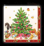 Servietten Julfest Julbaum Julleuchter Unterlage Nostalgie Weihnachtsbaum Serviette Brauchtum Julfeier