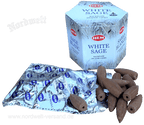  Weißer Salbei Rückfluss- Räucherkegel HEM White Sage, Räucherkerzen