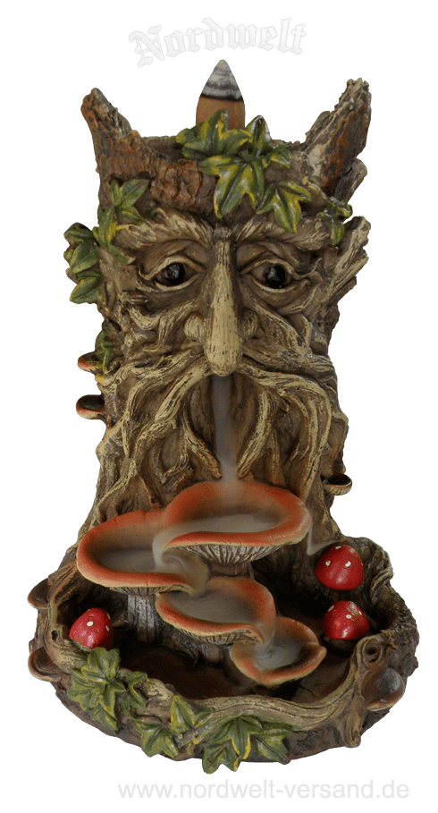 Baumgeist Räucherkegelhalter Dryad Figur aus Kunststein Polyresin
