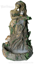 Baumgeist Rückfluss- Räucherkegelhalter Figur Wächterin des Waldes, Waldgeist Kunststein Polyresin