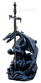 Brieföffner Drache mit Schwert Polyresin Mythen und Legenden Geschenkidee