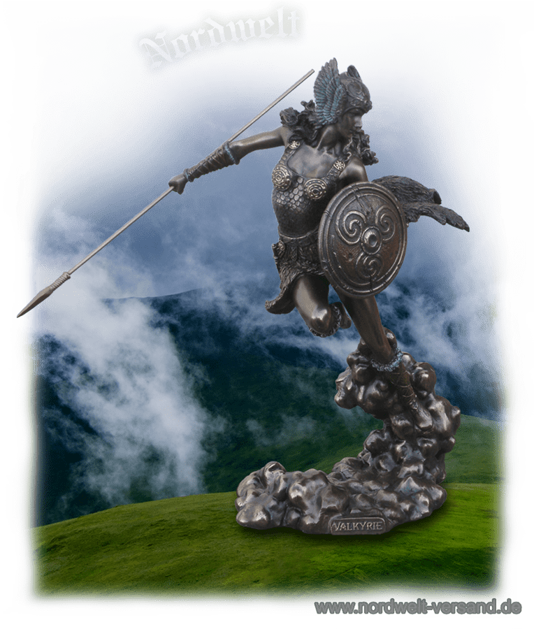 Figur Schlachtjungfer Schildjungfer Skulptur Walküre Bronzefigur Statue