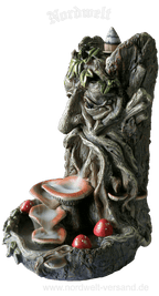 Baumgeist Rückfluss- Räucherkegelhalter Dryad Figur Kunststein Polyresin