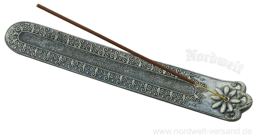  Räucherstäbchenhalter mit Blume, Polyresin