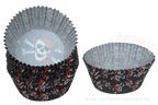Piraten Backförmchen für Muffin - Muffinform Papier Backform Piratenkopf