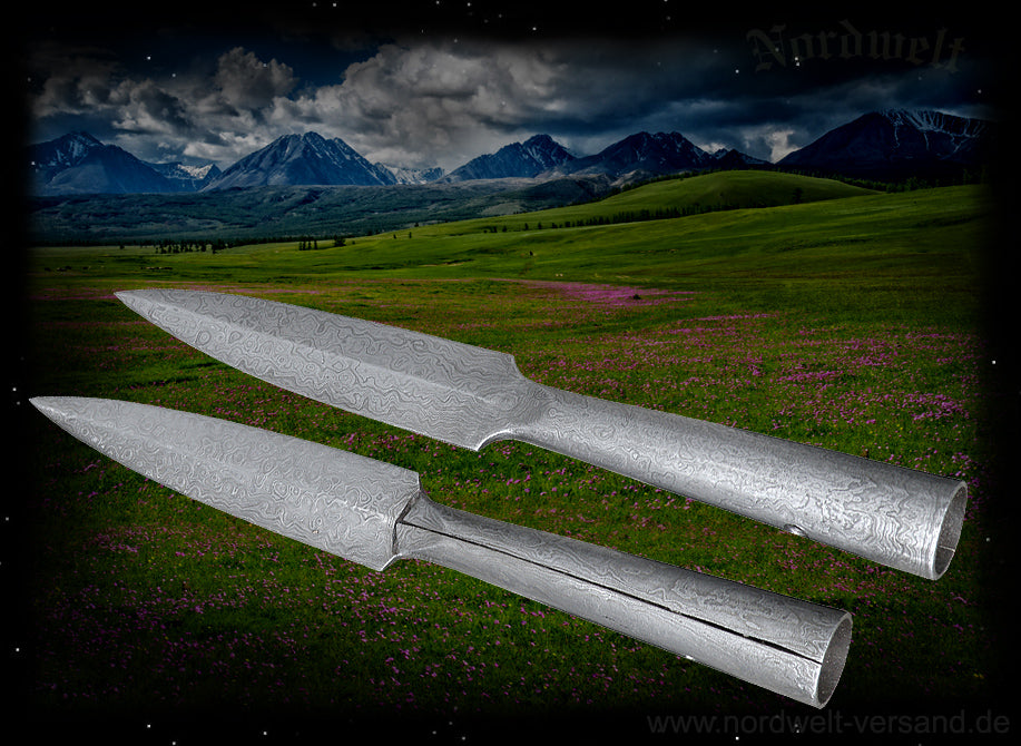 Germanen Speerspitze Damastzenerstahl Flügelspeer- Spitze Frame Lanze Wurfspeer Speer