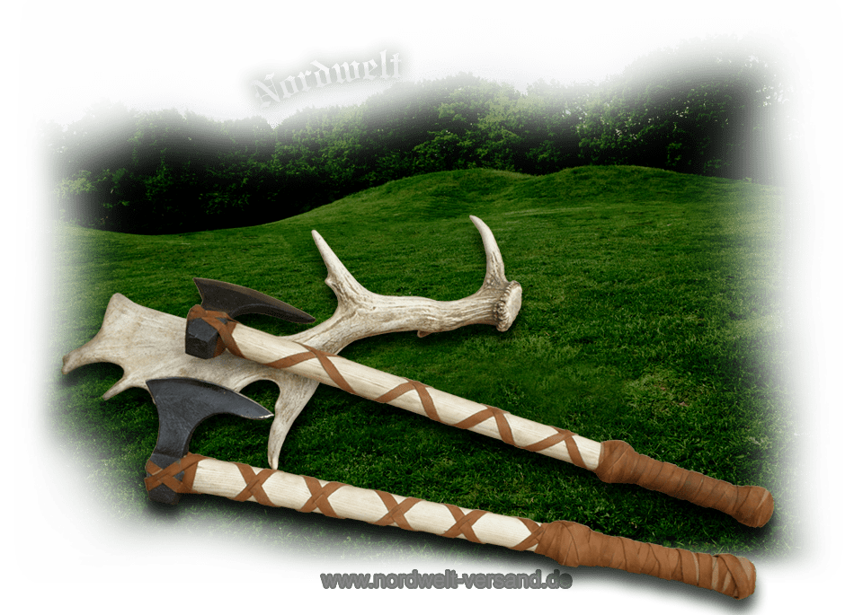 Wikinger Streitaxt Eschenholz Griff Kampfaxt