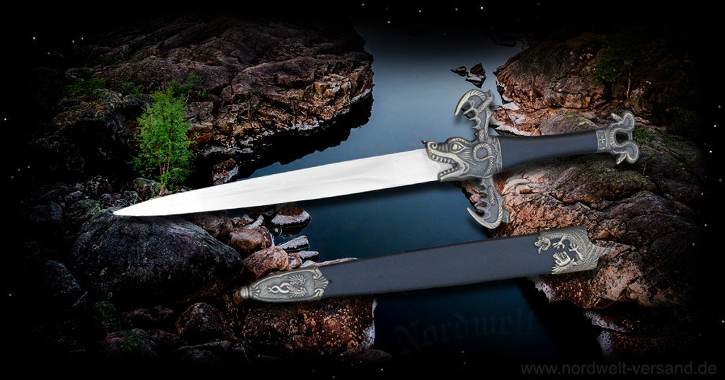 Barbaren Dolch Phantasie Messer mit Drachen