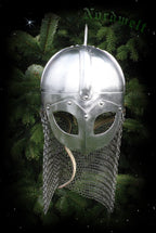 Wikingerhelm Brillemhelm mit Kettenschutz Schaukampf Reenactment Larp Kettenbrünne