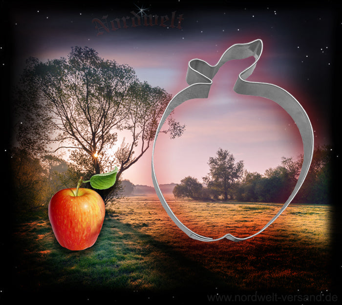 Teigform Apfel Avalon Liebesfrucht Edelstahl  Ausstecher Kekse - Symbolgebäck backen