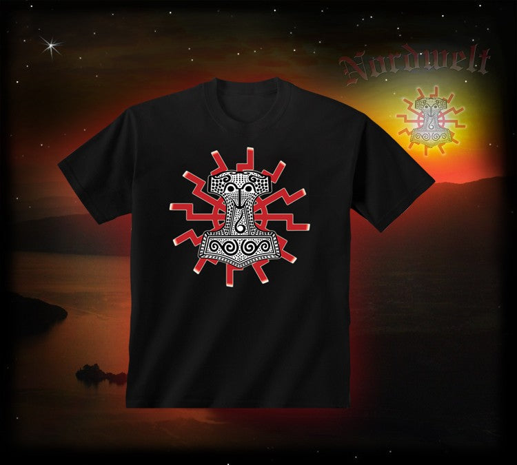 Thorhammer T-Hemd Sonne Thors-Hammer T-Shirt Mjönir Pagan