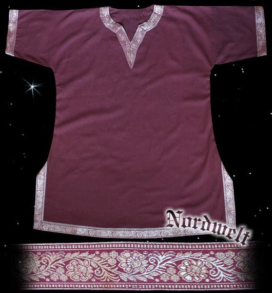 Tunika bordeaux-rot  XL, kurze Arme Mittelalter Tuniken 