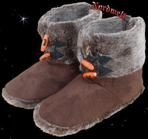 Fell- Hausschuhe Hüttenschuhe  Kunstfell warme Winter Schuhe Puschen Webpelz Fellhausschuhe