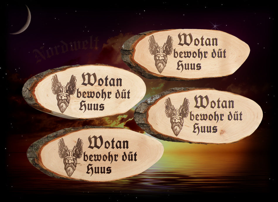Wandrelief Wodan Wandbild Holz Wotan der Göttervater Odin Schutzsymbol Germanen Wikinger