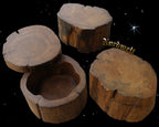mittelalterliche Schale Holzschale aus Baumstamm Holzschatulle mit Deckel Mittelalter-Reenactment