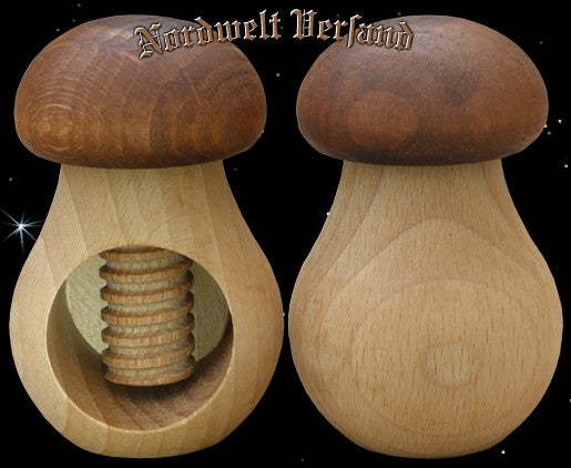 Steinpilz Nussknacker, Julfest Walnüsse Haselnüsse aus Buchenholz für die Weihenächte Jahreskreisfeste