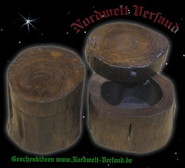 mittelalterliche Cache Holzdose mit Deckel Nanocache und Geocaching Spiele Behälter