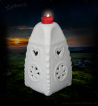 Julleuchter Allach Tradition Brauchtumsleuchter zum Julfest weiss Turmleuchter Kerzenhalter