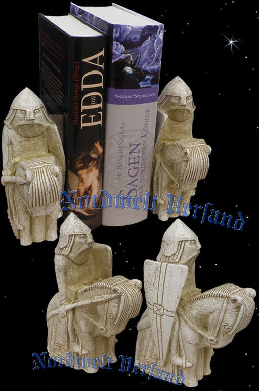 Wikingerkrieger von Lewis, Wikinger auf Pferd Polyresin Figur 