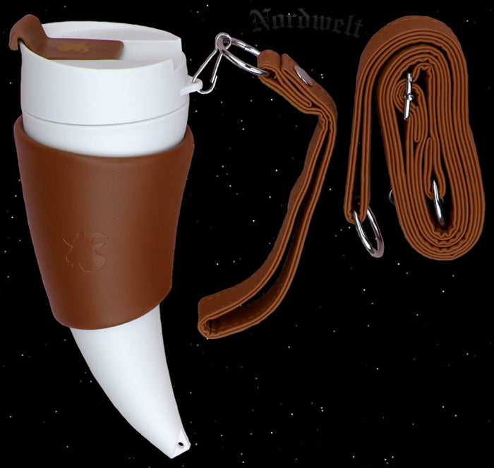 Horn Becher Kaffeebecher Methorn Kaffeebecher Wikinger Trinkhorn Larp Mittelalter Ziegenleder