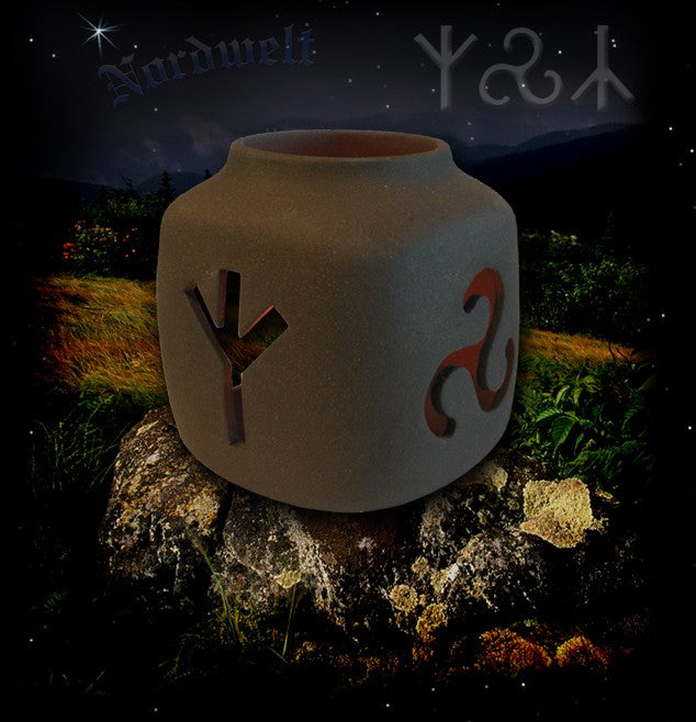 Brauchtumsleuchter mit Triskele Man-Rune Yr-Rune Julleuchter Brauchtumsfeste