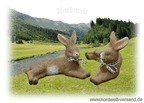 Hase Osterhase zum Ostara- Osterfest, Figur aus Keramik Brauchtum zum Frühlingsfest Ostern