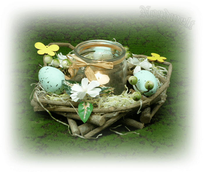 Ostara Osterkranz Osternest Teelichhalter Fruchtbarkeitsgöttin Osterfest 