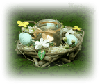 Ostara Osterkranz Osternest Teelichhalter Fruchtbarkeitsgöttin Osterfest