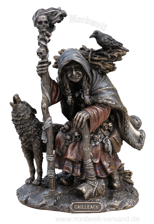 Cilleach, Sturmhexe Winterhexe und Göttin, Figur bronziert