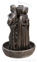 Nornen Figur bronziert, Rückfluss- Räucherkegelhalter