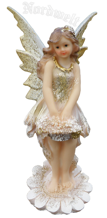 Figur Elfe "Goldmarie" Naturgeister Statue Skulptur Skulptur mit Blumenkorb