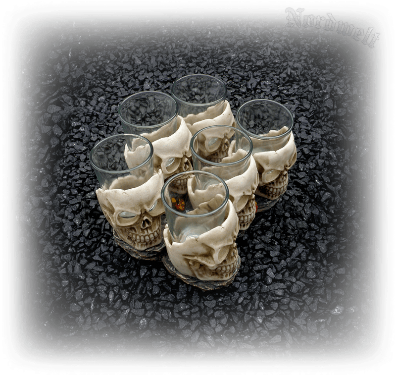 Schnapsglas Totenkopf, Freund Hein, Polyresin Totenschädel Skull Schnapsbecher