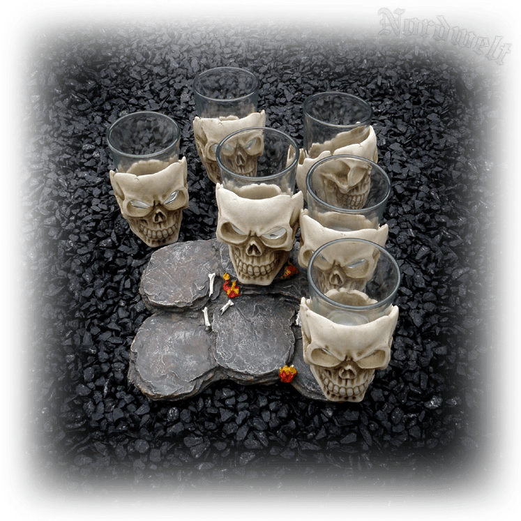 Schnapsglas Totenkopf Polyresin Totenschädel Skull Schnapsbecher Schädel nachempfunden