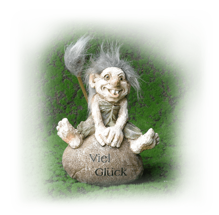 Troll Wichtel Zwerge Gnome viel Glück Gartentrolle 