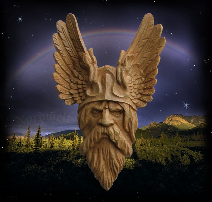 Kopf Wandbild Wodan Wotan Odin Wandrelief der Göttervater