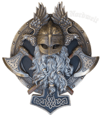 Odin Relief Bild bronzierter Kopf Wodan Göttervater Wotan Wikinger 