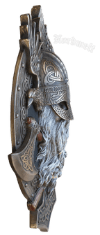 Odin Relief Bilkd bronzierter Kopf Wodan Göttervater Wotan Wikinger 