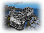 Thorhammer Schale mit Runen aus Kunststein Mjölnir Polyresin